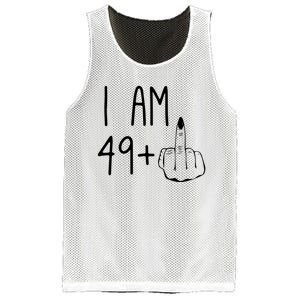 Funny 50th Birthday Women Girl: I Am 49 Plus 1 Middle Finger Mesh Reversible Basketball Jersey Tank