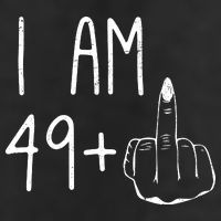 Funny 50th Birthday Women Girl: I Am 49 Plus 1 Middle Finger 7 Panel Mesh Trucker Snapback Hat