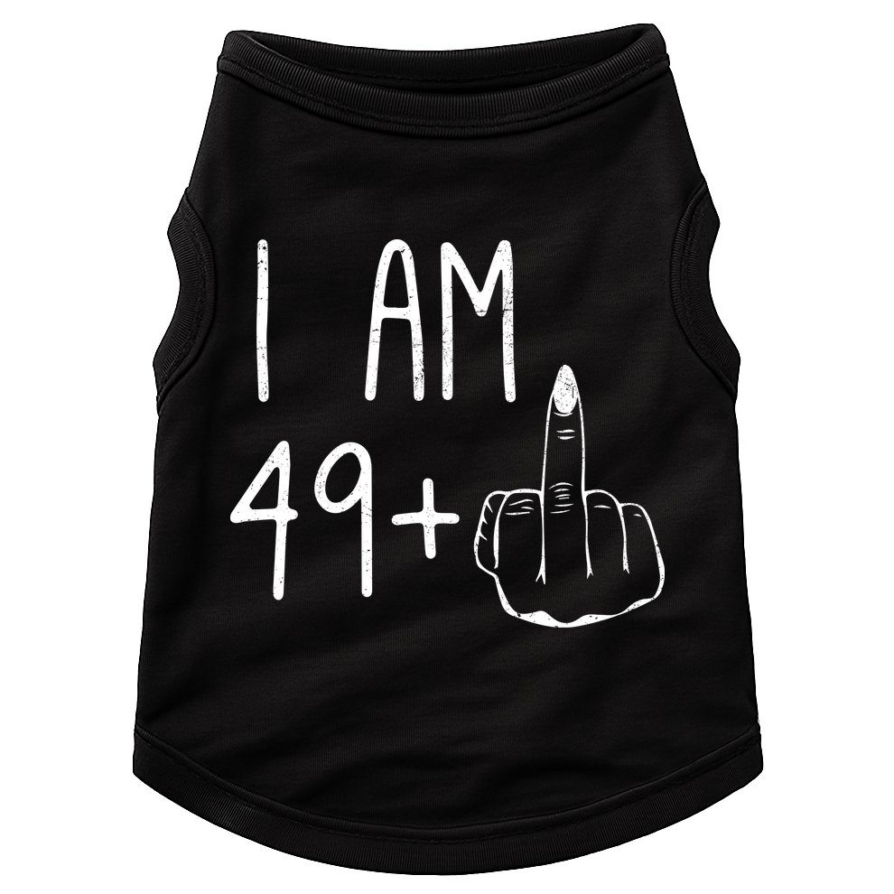 Funny 50th Birthday Women Girl: I Am 49 Plus 1 Middle Finger Doggie Tank