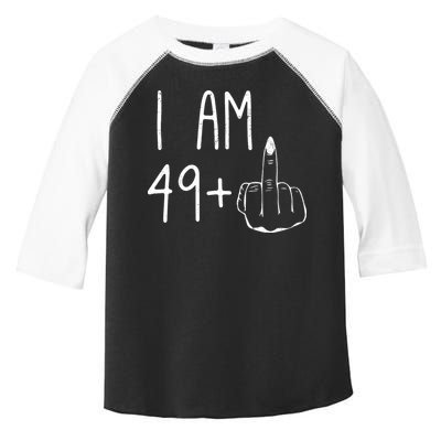 Funny 50th Birthday Women Girl: I Am 49 Plus 1 Middle Finger Toddler Fine Jersey T-Shirt