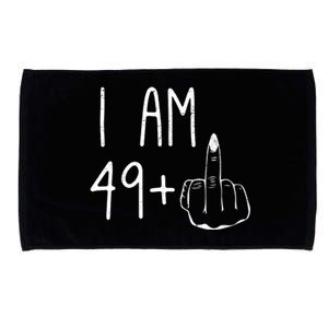 Funny 50th Birthday Women Girl: I Am 49 Plus 1 Middle Finger Microfiber Hand Towel