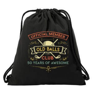 Funny 50th Birthday Old Balls Club 50 Year Old Golfer Drawstring Bag