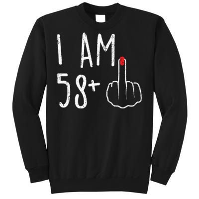 Funny 59th Birthday Gift For Women I Am 58 Plus 1 Middle Finger For A 59 Sweatshirt