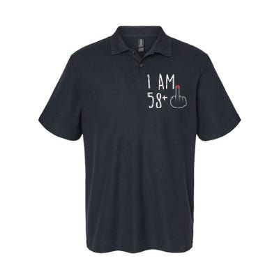 Funny 59th Birthday Gift For Women I Am 58 Plus 1 Middle Finger For A 59 Softstyle Adult Sport Polo