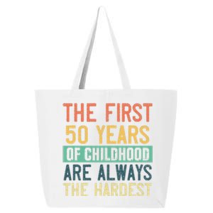 Funny 50th Birthday Retro First 50 Years Of Childhood Humor 25L Jumbo Tote