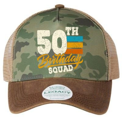 Funny 50th Birthday Squad Group Vintage Retro Legacy Tie Dye Trucker Hat