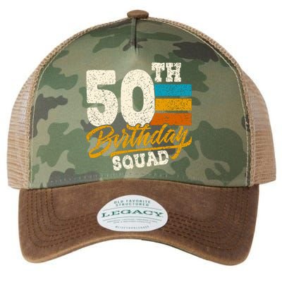 Funny 50th Birthday Squad Group Vintage Retro Legacy Tie Dye Trucker Hat