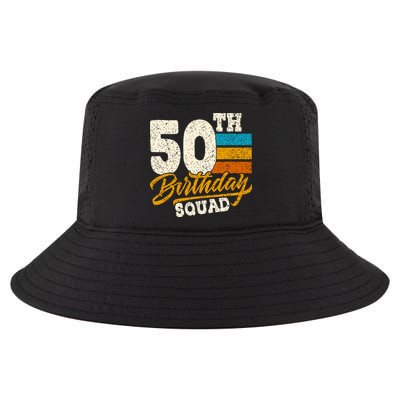 Funny 50th Birthday Squad Group Vintage Retro Cool Comfort Performance Bucket Hat
