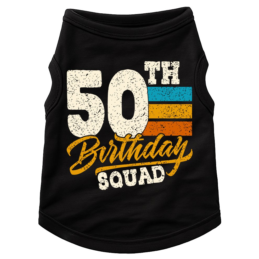 Funny 50th Birthday Squad Group Vintage Retro Doggie Tank