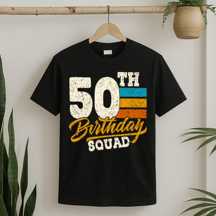 Funny 50th Birthday Squad Group Vintage Retro T-Shirt