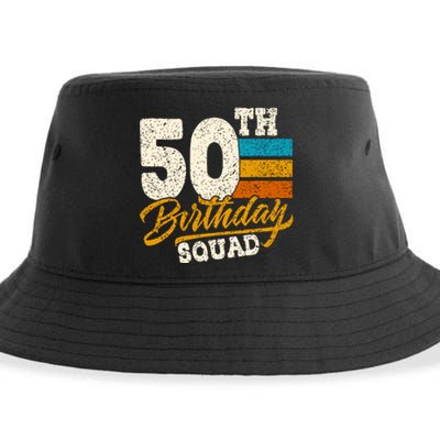 Funny 50th Birthday Squad Group Vintage Retro Sustainable Bucket Hat