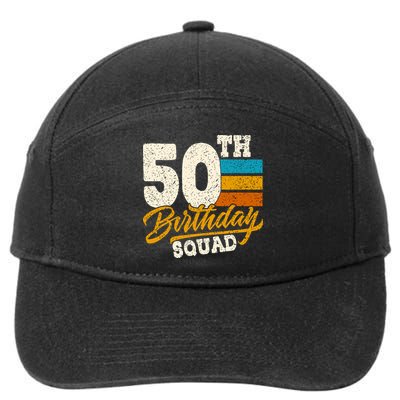 Funny 50th Birthday Squad Group Vintage Retro 7-Panel Snapback Hat