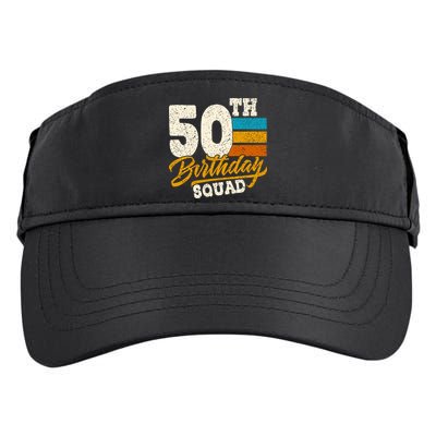 Funny 50th Birthday Squad Group Vintage Retro Adult Drive Performance Visor