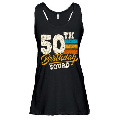 Funny 50th Birthday Squad Group Vintage Retro Ladies Essential Flowy Tank