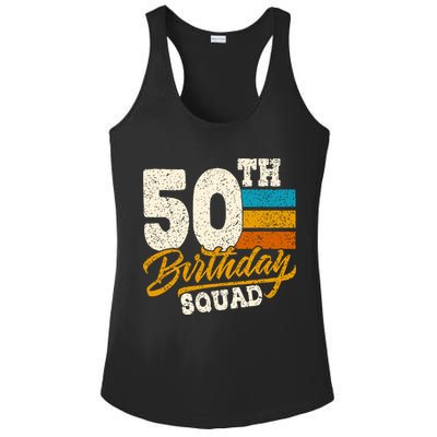 Funny 50th Birthday Squad Group Vintage Retro Ladies PosiCharge Competitor Racerback Tank