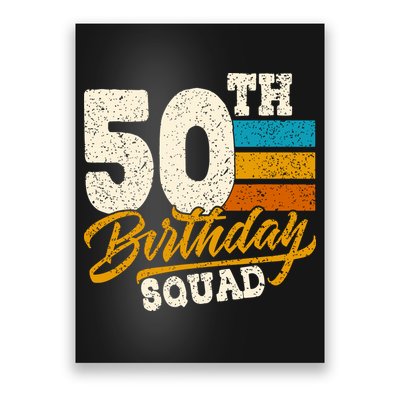 Funny 50th Birthday Squad Group Vintage Retro Poster
