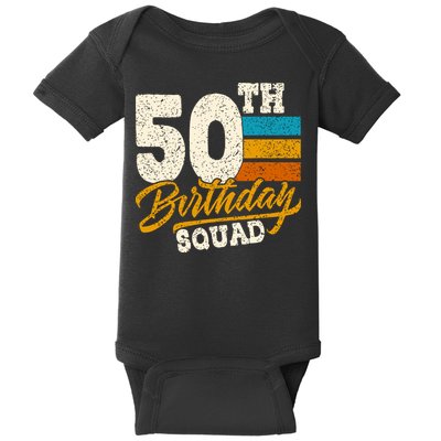 Funny 50th Birthday Squad Group Vintage Retro Baby Bodysuit