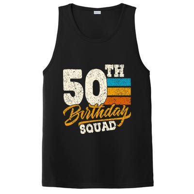 Funny 50th Birthday Squad Group Vintage Retro PosiCharge Competitor Tank