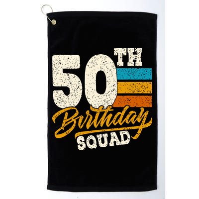 Funny 50th Birthday Squad Group Vintage Retro Golf Towel