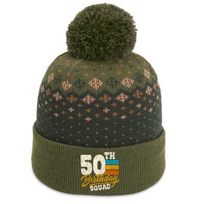 Funny 50th Birthday Squad Group Vintage Retro The Baniff Cuffed Pom Beanie