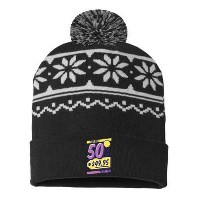 Funny 50th Birthday Plus Tax USA-Made Snowflake Beanie