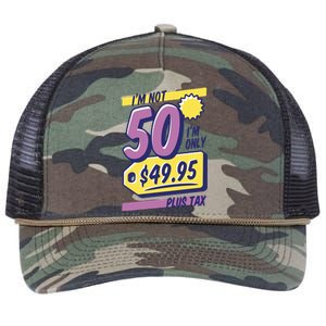 Funny 50th Birthday Plus Tax Retro Rope Trucker Hat Cap