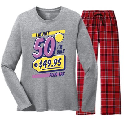 Funny 50th Birthday Plus Tax Women's Long Sleeve Flannel Pajama Set 