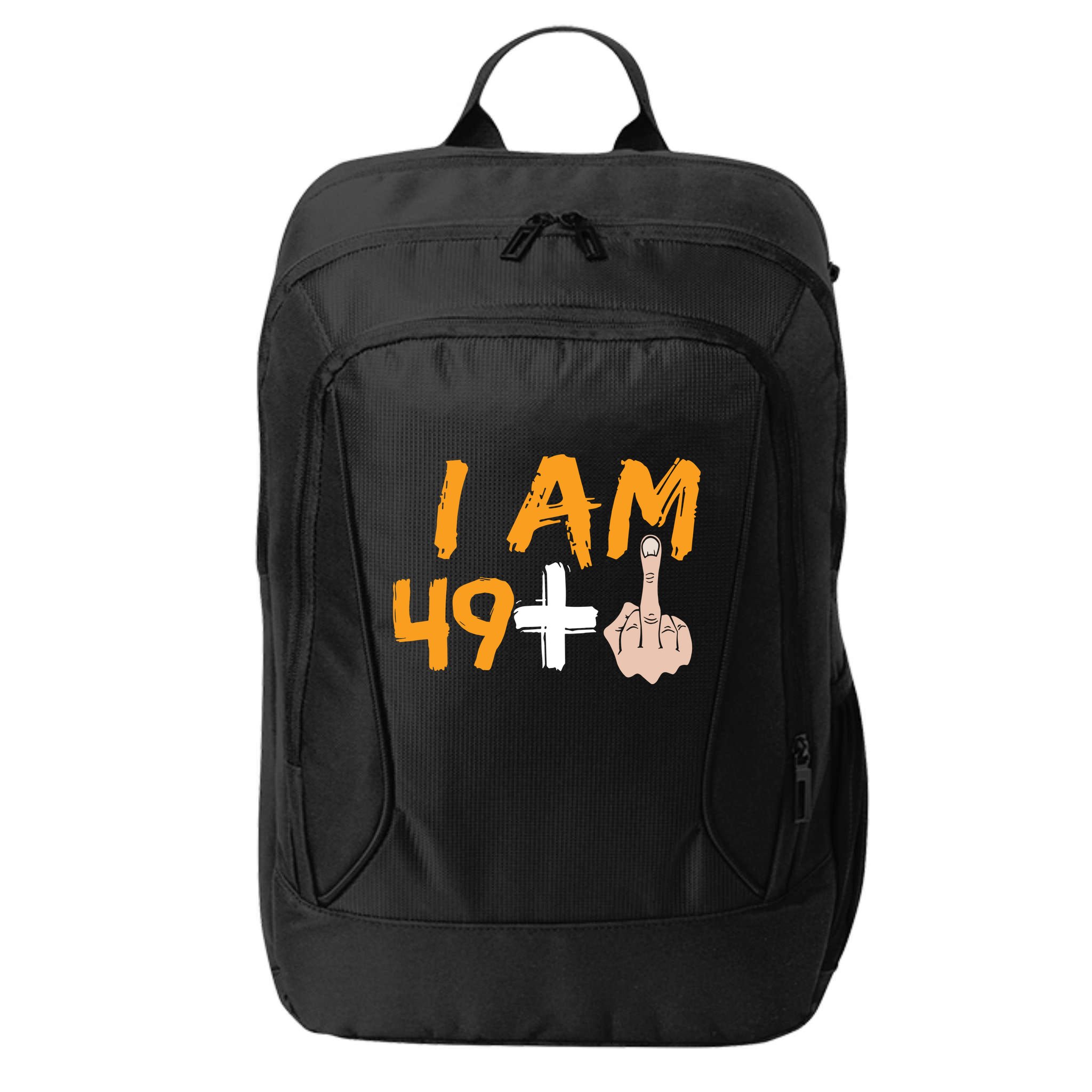 Funny 50th Birthday Gift I Am 49 Plus Middle Finger City Backpack