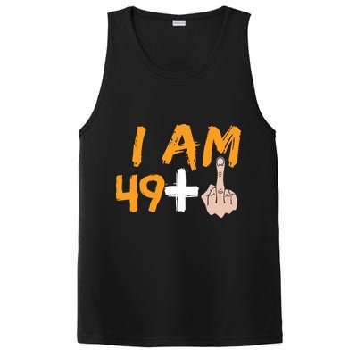 Funny 50th Birthday Gift I Am 49 Plus Middle Finger PosiCharge Competitor Tank