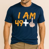 Funny 50th Birthday Gift I Am 49 Plus Middle Finger Cooling Performance Crew T-Shirt