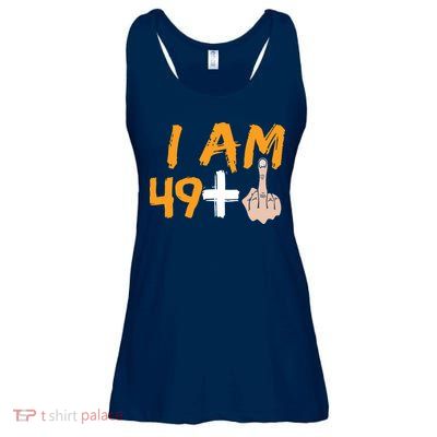 Funny 50th Birthday Gift I Am 49 Plus Middle Finger Ladies Essential Flowy Tank
