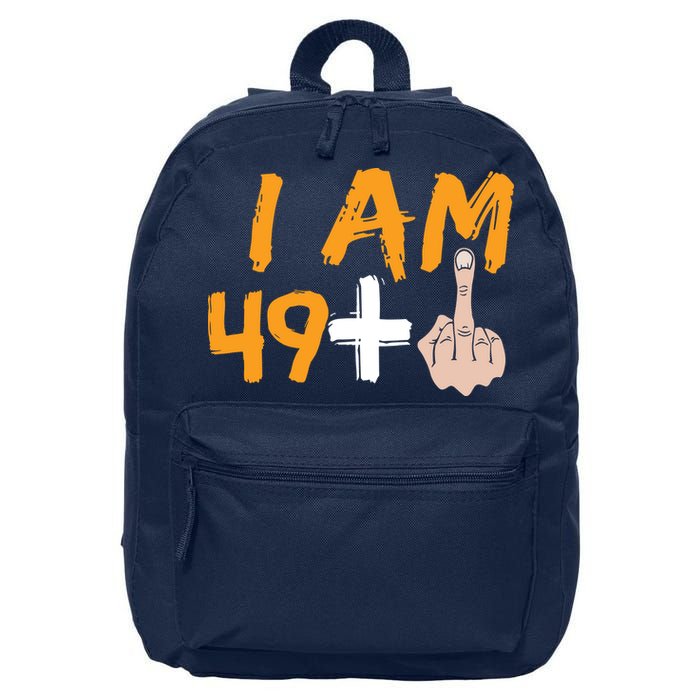 Funny 50th Birthday Gift I Am 49 Plus Middle Finger 16 in Basic Backpack