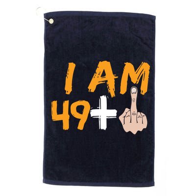 Funny 50th Birthday Gift I Am 49 Plus Middle Finger Golf Towel
