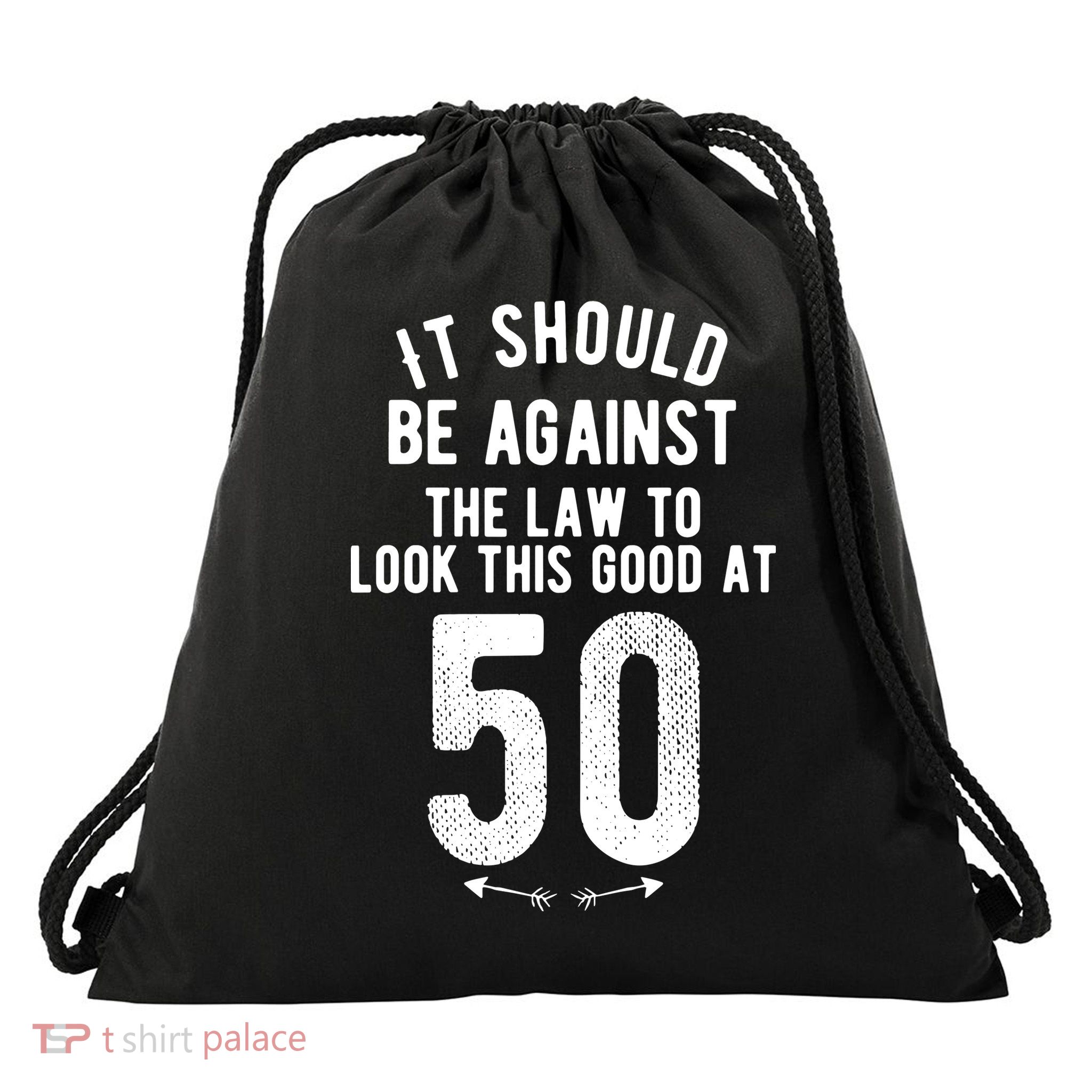 Funny 50th Birthday Gag Gift Idea 50 Year Old Joke Drawstring Bag