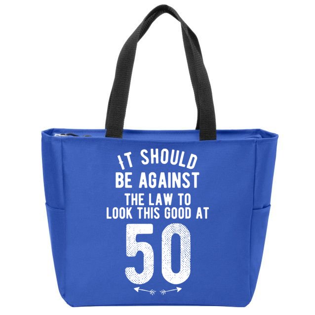 Funny 50th Birthday Gag Gift Idea 50 Year Old Joke Zip Tote Bag