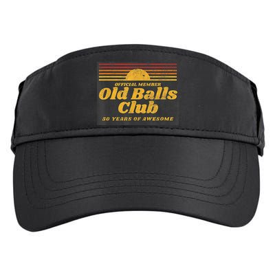  Funny 50th Birthday Old Balls Club 50 Years of Awesome Adult Drive Performance Visor