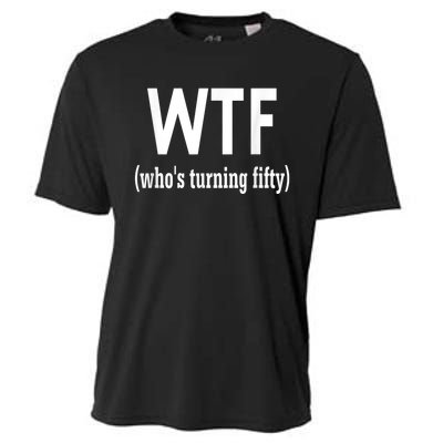 Funny 50th Birthday Gift Who's Turning Fifty Cooling Performance Crew T-Shirt