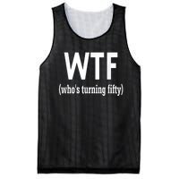 Funny 50th Birthday Gift Who's Turning Fifty Mesh Reversible Basketball Jersey Tank