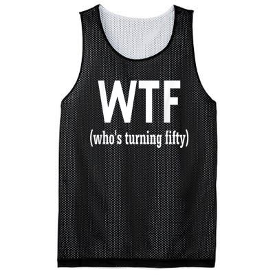 Funny 50th Birthday Gift Who's Turning Fifty Mesh Reversible Basketball Jersey Tank