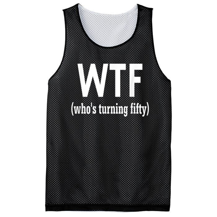 Funny 50th Birthday Gift Who's Turning Fifty Mesh Reversible Basketball Jersey Tank