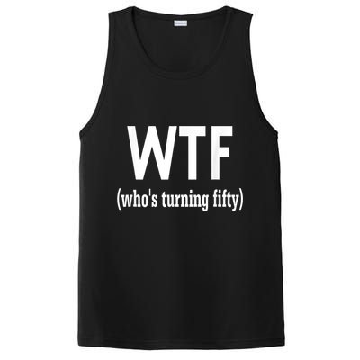 Funny 50th Birthday Gift Who's Turning Fifty PosiCharge Competitor Tank