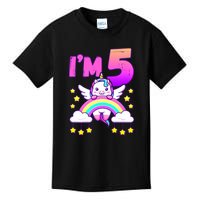 Funny 5th Birthday Girl Unicorn Rainbow 5 Year Old Kids T-Shirt