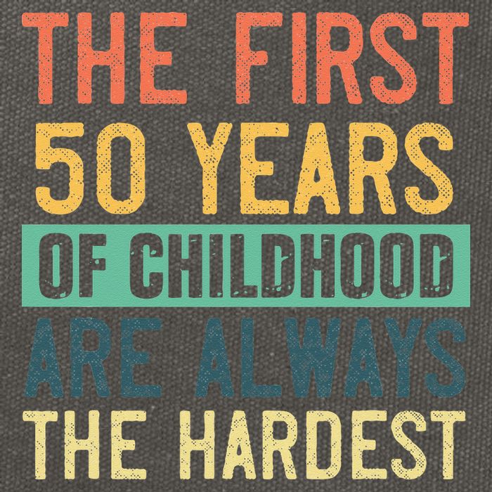Funny 50th Birthday Retro First 50 Years Of Childhood Humor Cotton Canvas Backpack