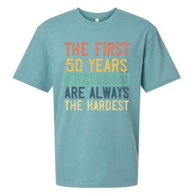 Funny 50th Birthday Retro First 50 Years Of Childhood Humor Sueded Cloud Jersey T-Shirt