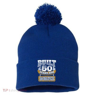 Funny 50th Birthday Gift BDay Gift Saying Age 50 Year Joke Pom Pom 12in Knit Beanie