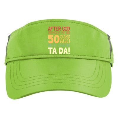 Funny 50th Birthday God Said Ta Da 50 Year Old Adult Drive Performance Visor