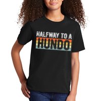 Funny 50th Birthday Gag Halfway To 100 Halfway To A Hundo Kids T-Shirt