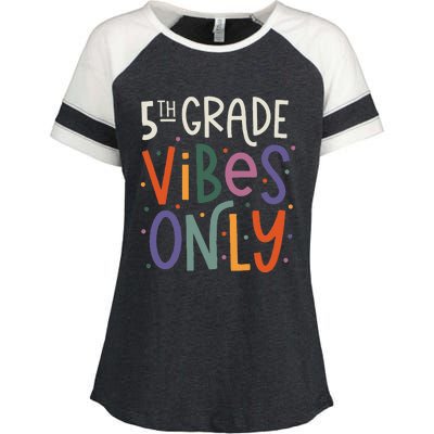 Fifth 5th Grade Vibes Teacher Back To School Enza Ladies Jersey Colorblock Tee