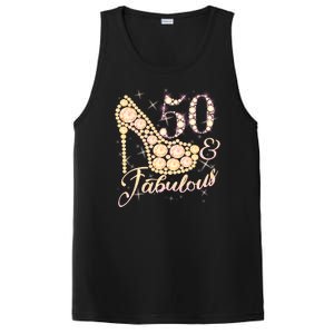 Fabulous & 50 Sparkly Heel 50th Birthday PosiCharge Competitor Tank