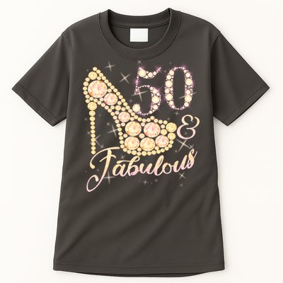 Fabulous & 50 Sparkly Heel 50th Birthday Tall T-Shirt
